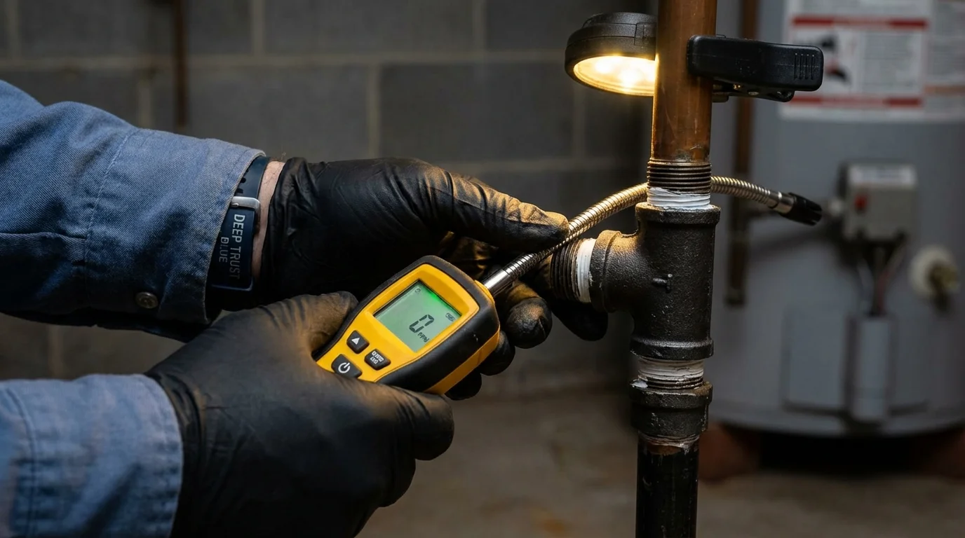 Gas leak detection with electronic sniffer by Johns Plumbing LLC in Weatherford